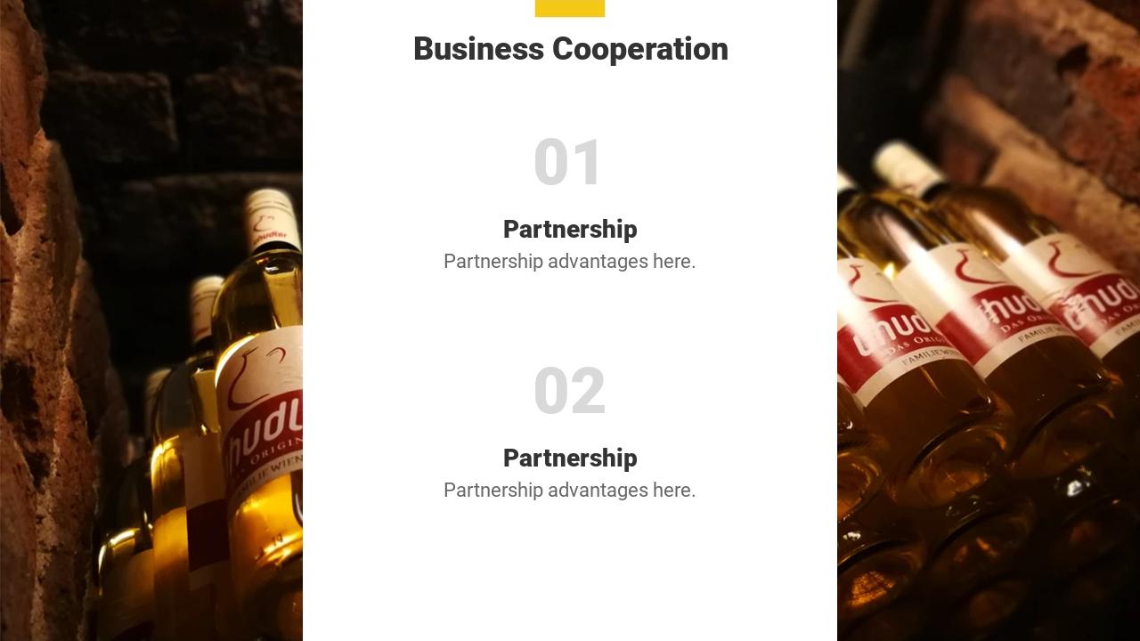 黄色啤酒饮料商业计划书英文PPT模板-Business Cooperation