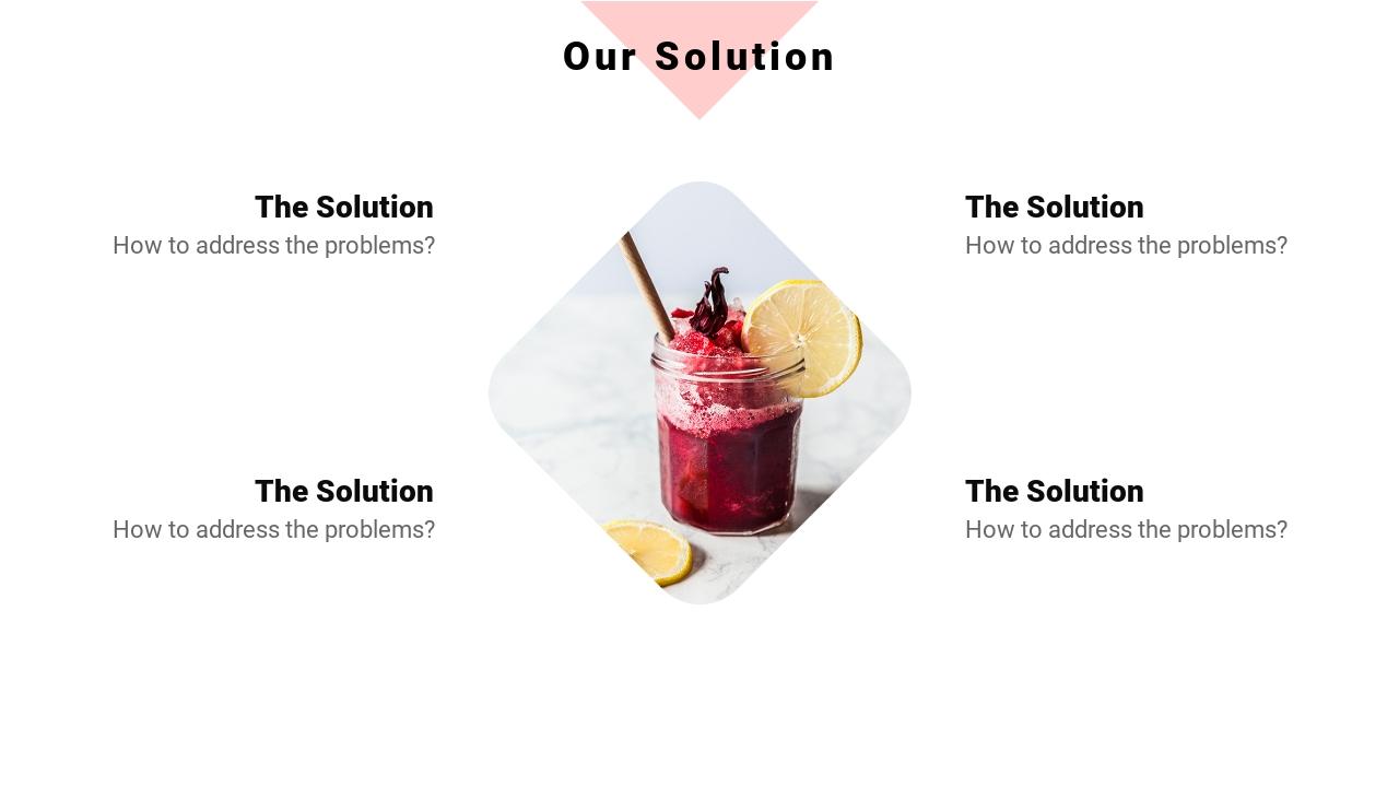 粉蓝清新餐饮美食商业计划书英文PPT模板-Our Solution