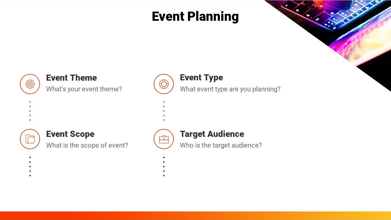 橙色活动电子产品活动推广方案PPT-Event Planning