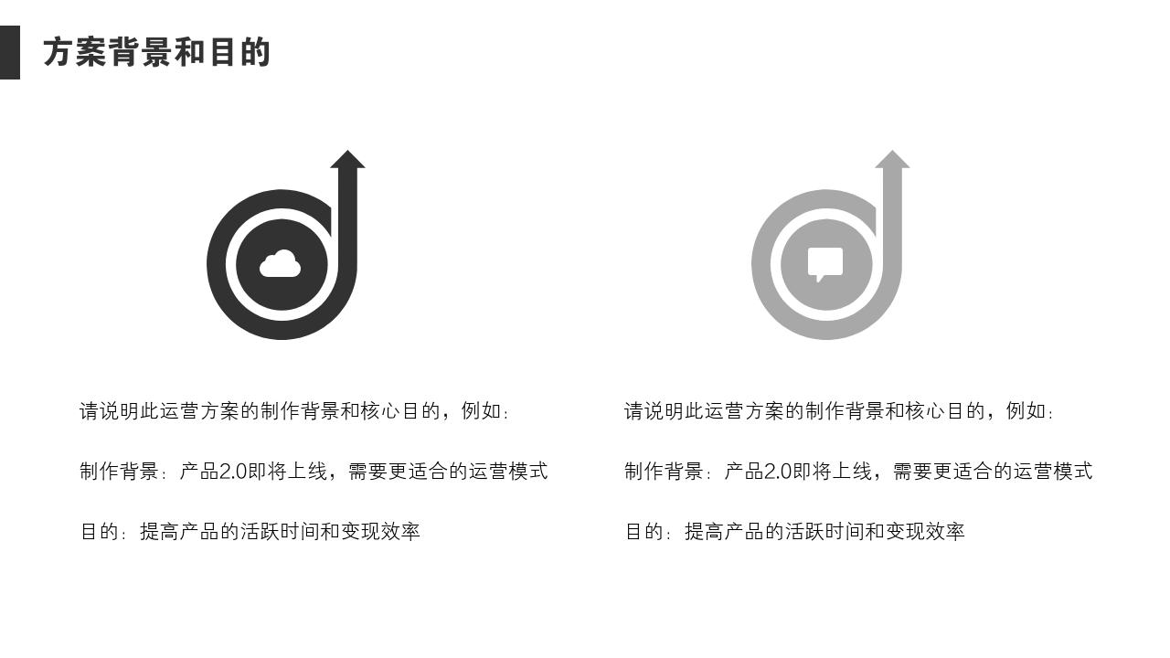 商务简约项目运营方案PPT模版-方案背景和目的<br>