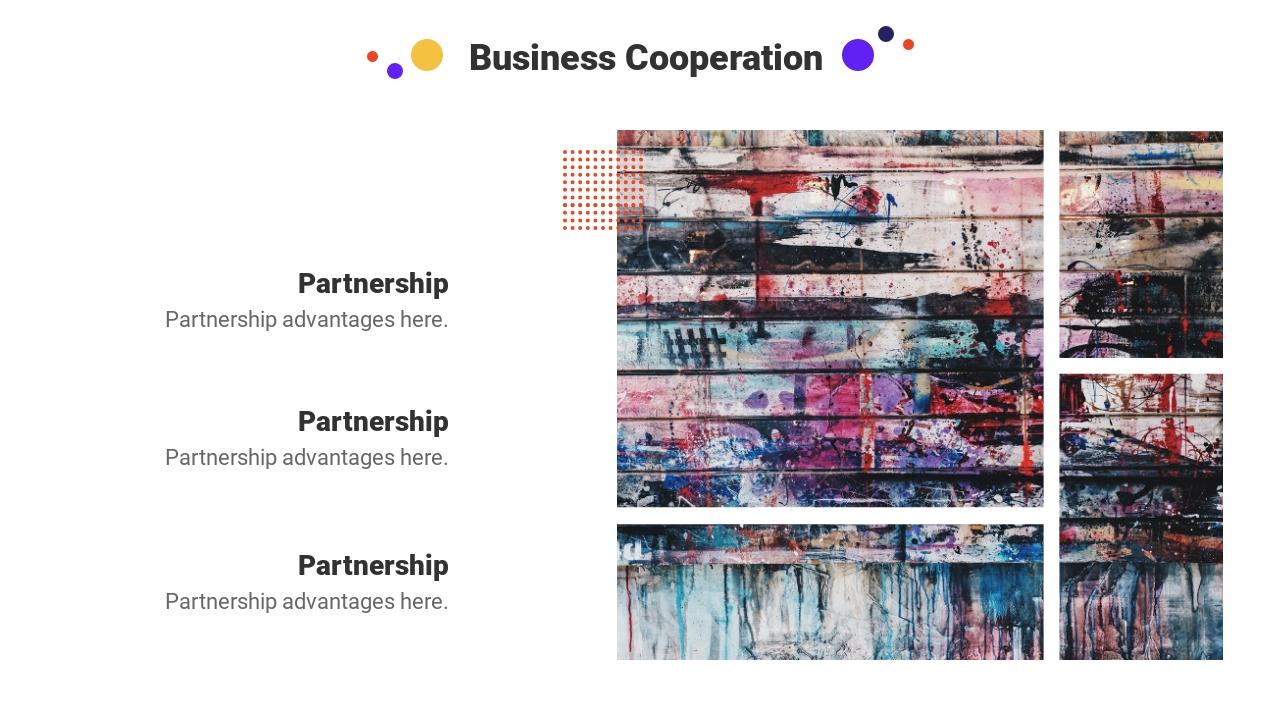 彩色时尚通用商业计划书英文PPT模板-Business Cooperation