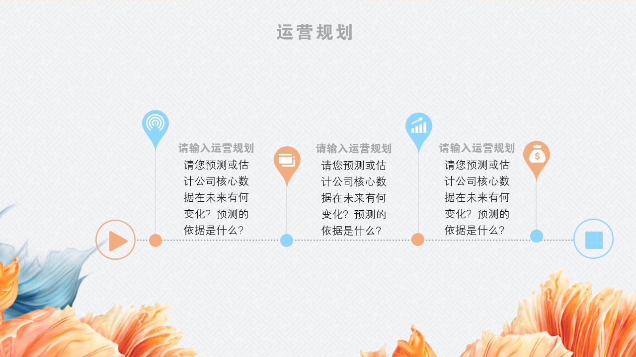 蓝黄中国风企业天使轮商业计划书模板-运营规划