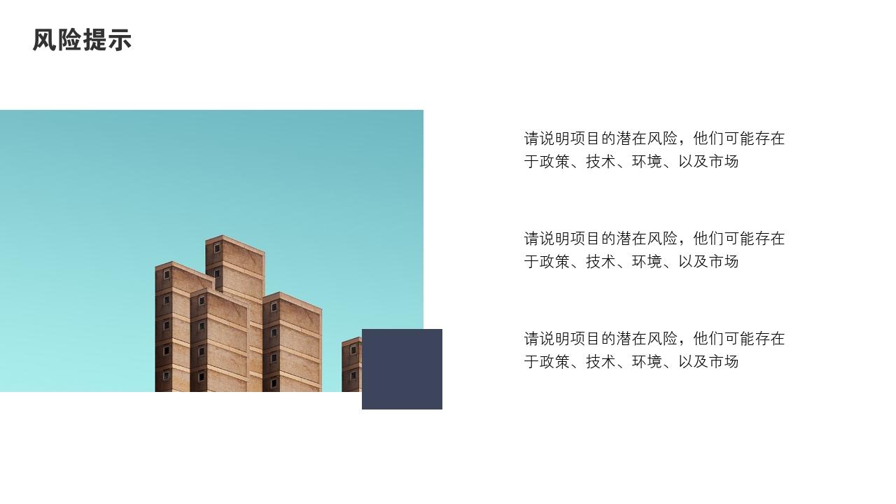 立体多边形项目可行性研究PPT模版-风险提示